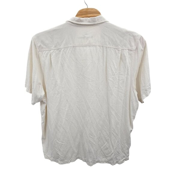 Tommy Bahama Mens 3XLT White Short Sleeve Button Silk Shirt Jacquard Floral - Picture 3 of 5